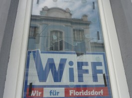 Vandalenakt gegen das WIFF Büro. Chicago in Floridsdorf.